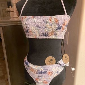 NWT Jaase Women's Floral Strap Two Piece Bikini Set Top & Bottom Size XL🌸
